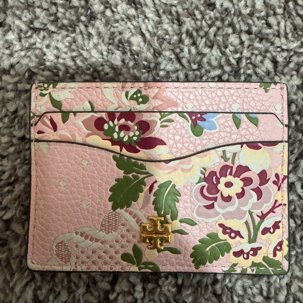 Tory Burch Pink Floral Card Holder